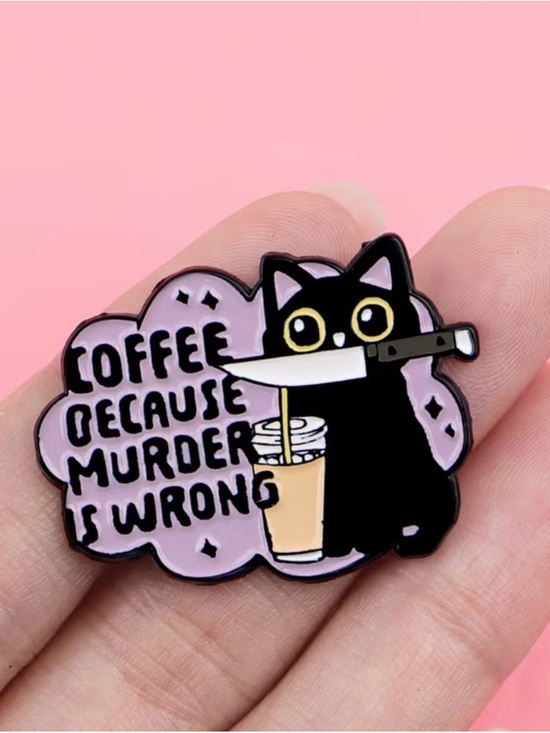 Jewelry - Black Cat Coffee Enamel Pin